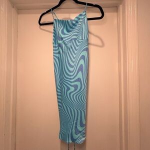 Zara Blue and Green Swirl Dress